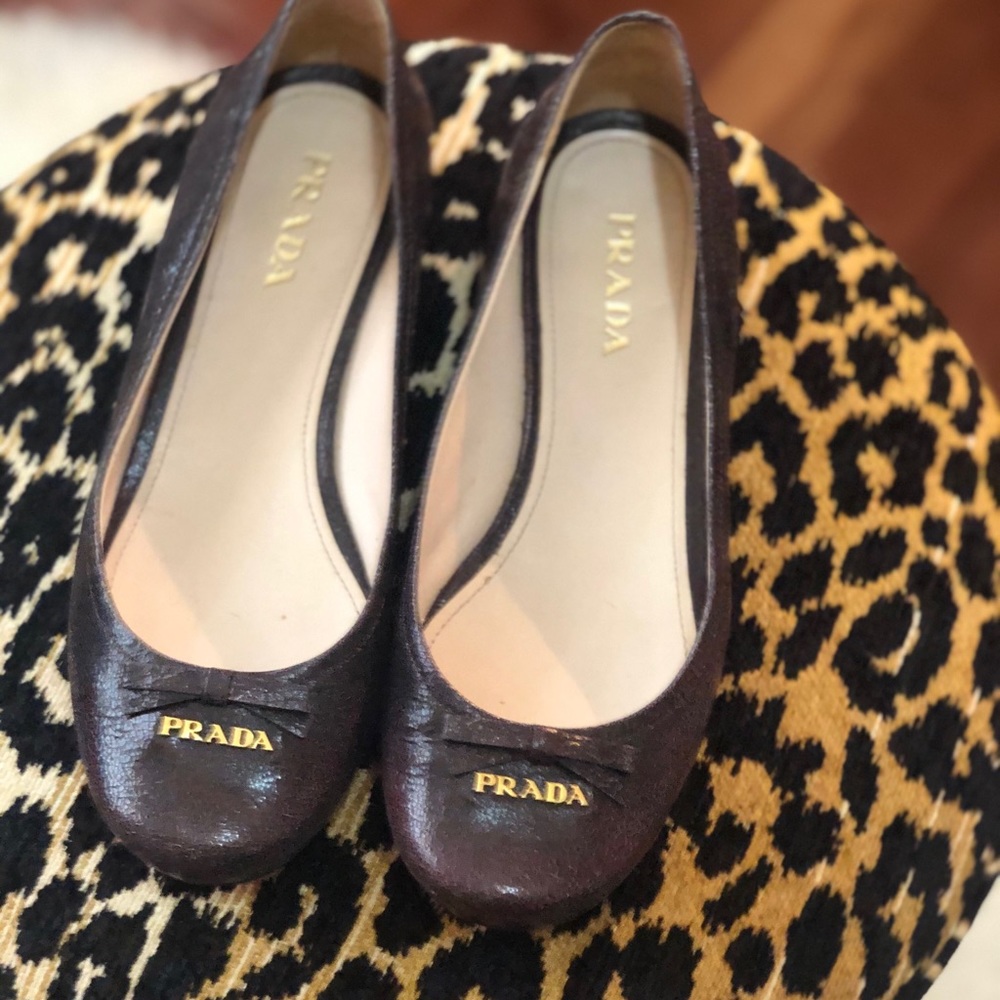 Maroon Prada Flats